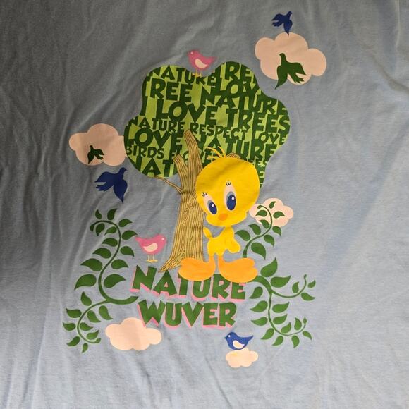 Warner Bros Tweety Bird 2008 "Nature Wuver" Sleep Shirt One Size Fits Most - Picture 4 of 6